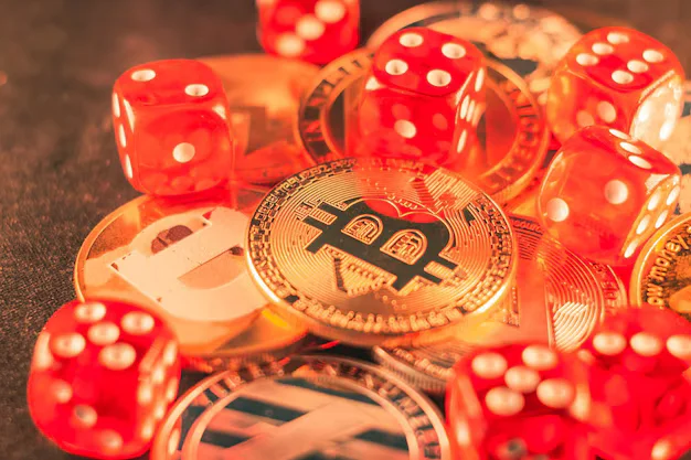 Bitcoin and crypto casino free spins on a slot reel
