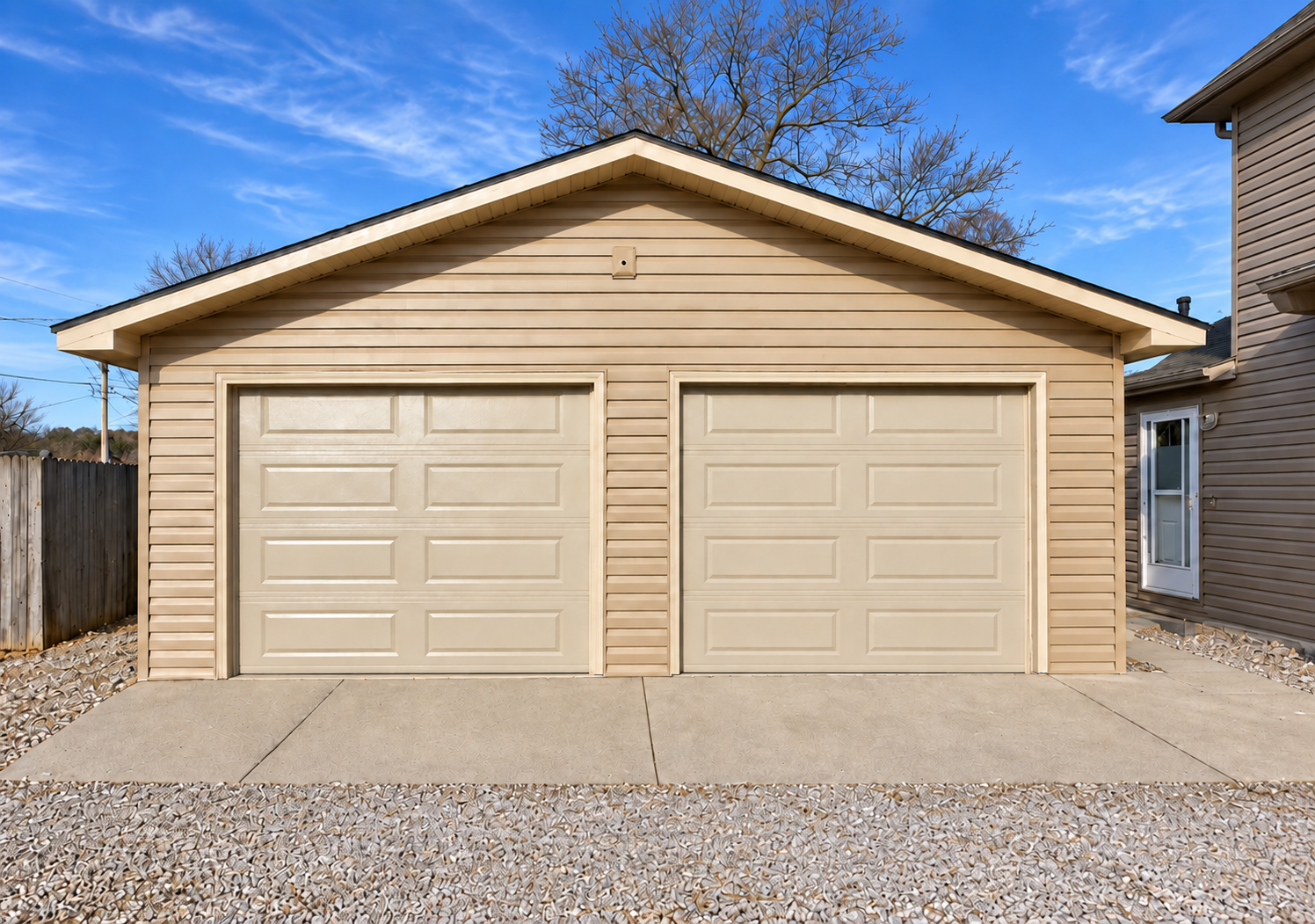Garage exterior after
